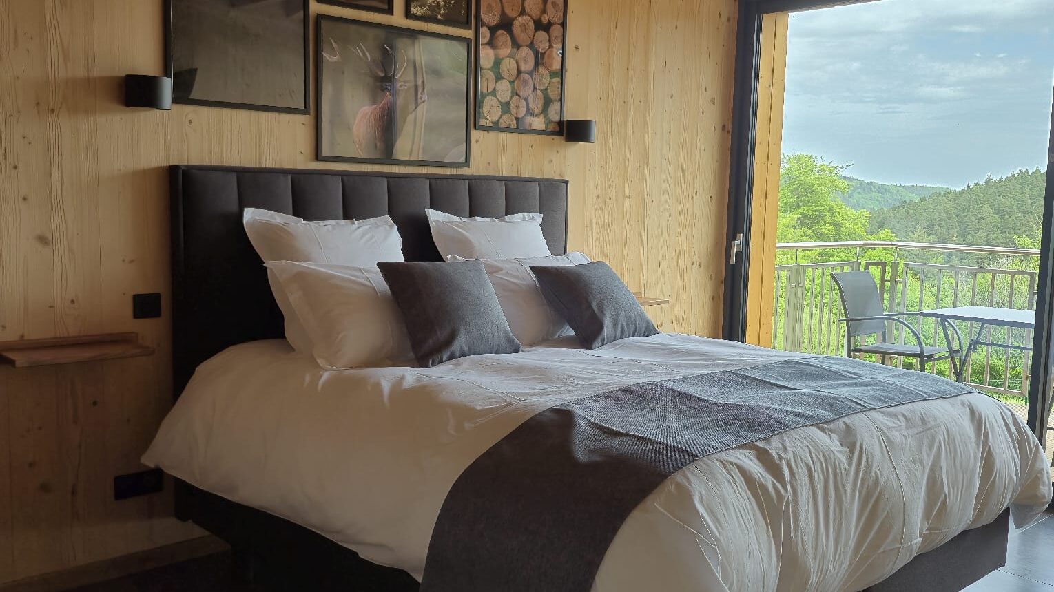 Chambre grise des Gîtes aux Mélèzes de Xavier