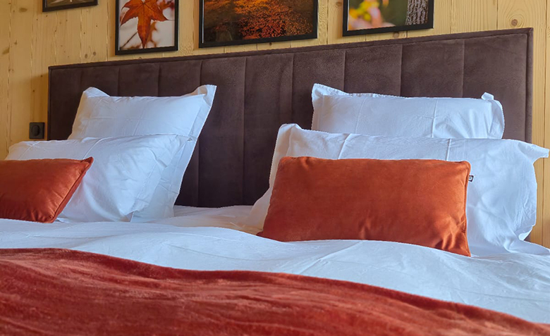 Chambre orange Gîtes aux Mélèzes de Xavier